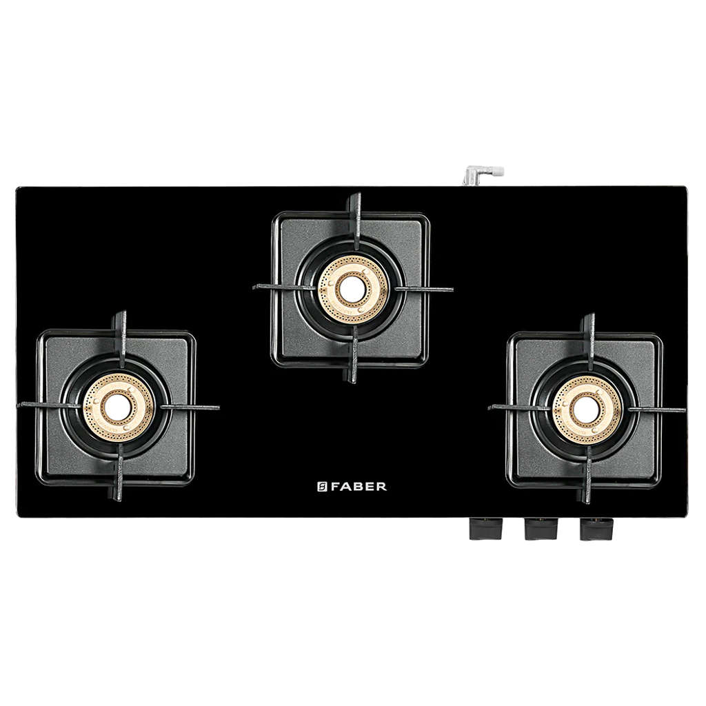 Faber Lazer Glass Top Gas Stove 3 Brass Burner