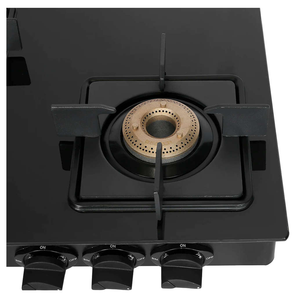 Faber Lazer Glass Top Gas Stove 3 Brass Burner