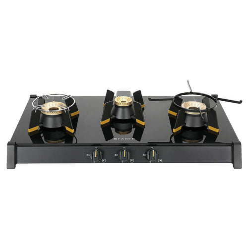 Faber Genius 753 Glass Top Gas Stove 3 Brass Burner 