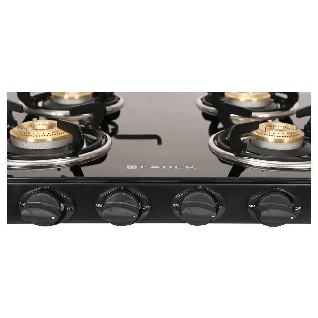 Faber Power Glass Top Gas Stove 4 Brass Burner