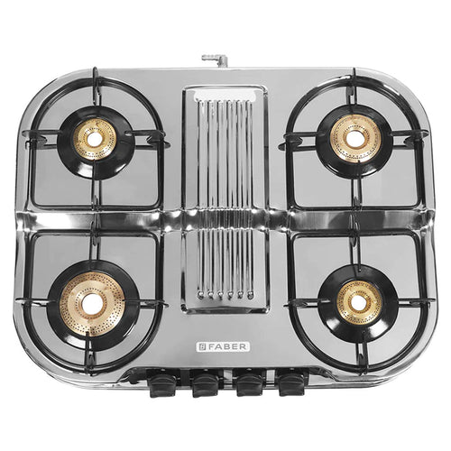 Faber Astra Stainless Steel Gas Stove 4 Brass Burner 