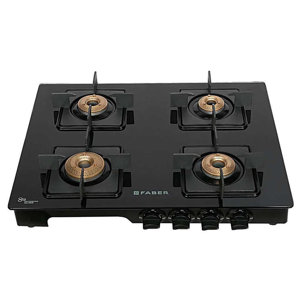 Faber Lazer Glass Top Gas Stove 4 Brass Burner 