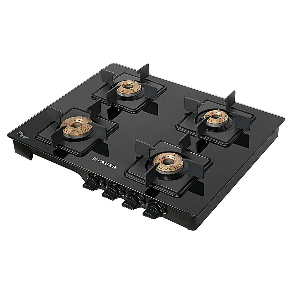 Faber Lazer Glass Top Gas Stove 4 Brass Burner