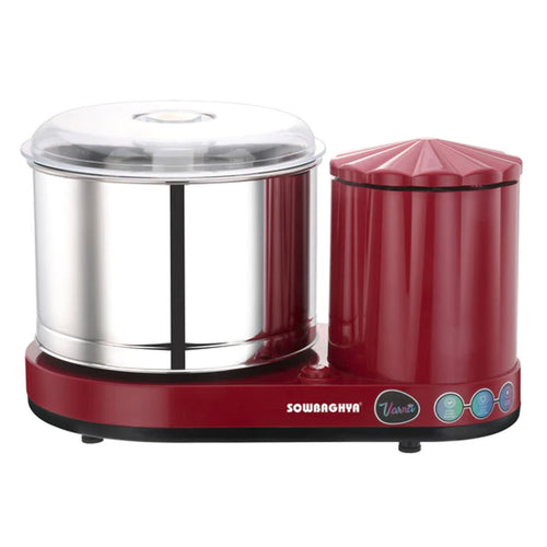 Sowbaghya Varna Table Top Wet Grinder With Attachment 2 Litre Maroon DTP6901 