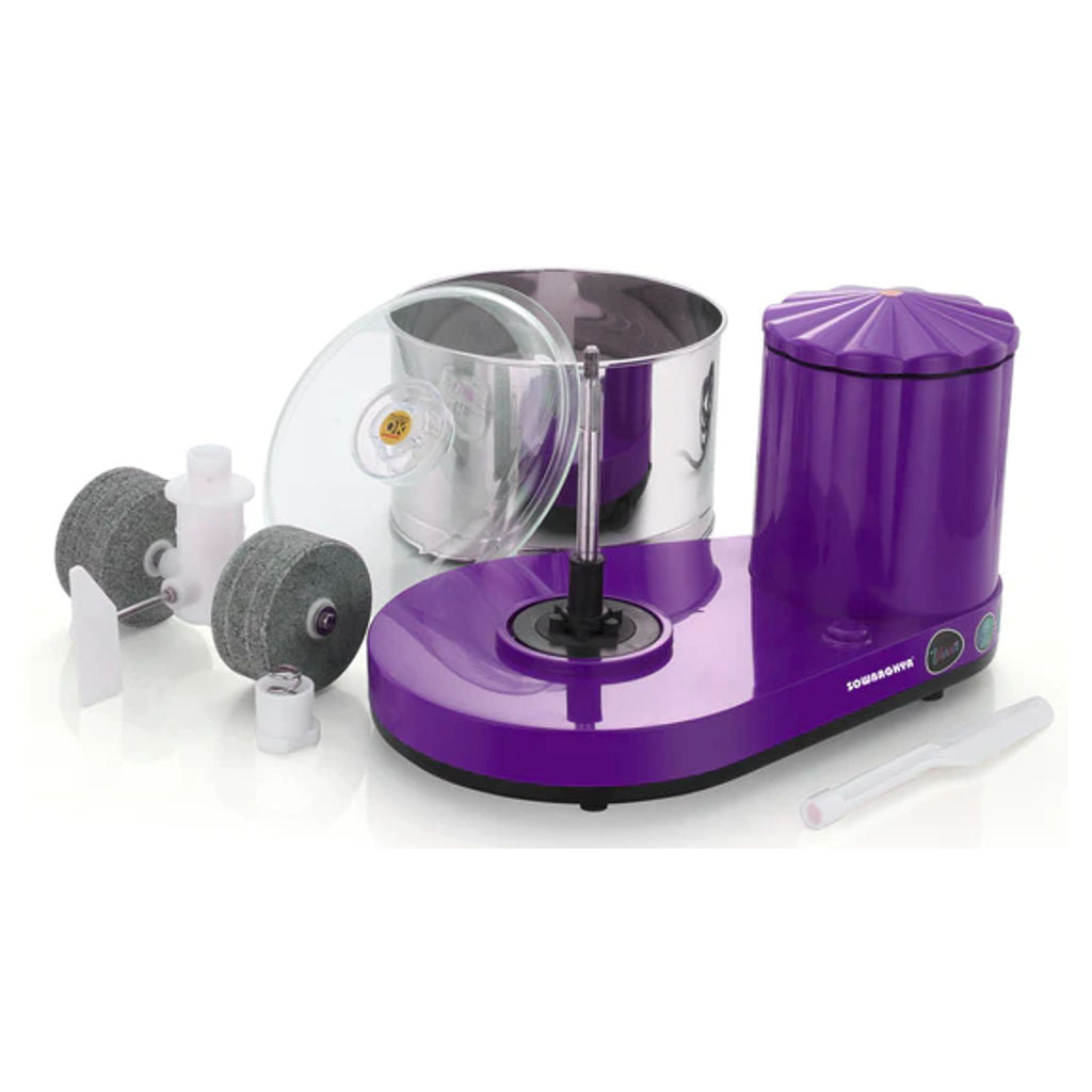 Sowbaghya Varna Table Top Wet Grinder With Attachment 2 Litre Violet DTP6901