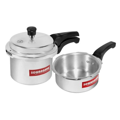 Sowbaghya Elite Induction Base Alu Pressure Cooker & Pan 3 Litre EPP03 