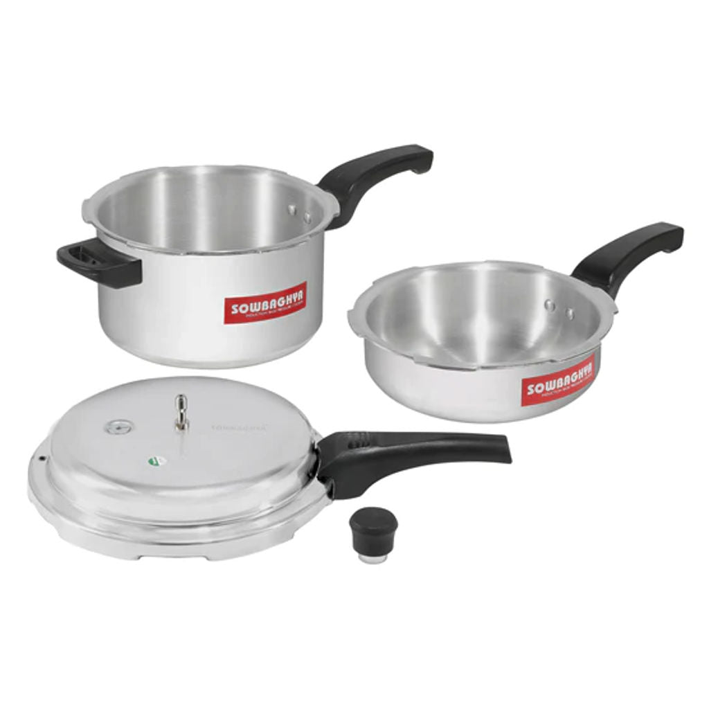 Sowbaghya Elite Induction Base Alu Pressure Cooker & Pan 5 Litre EPP05