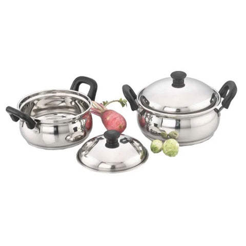 Sowbaghya Ultima IB Stainless Steel Cook 'n' Serve Pot 4Pcs ISS13 