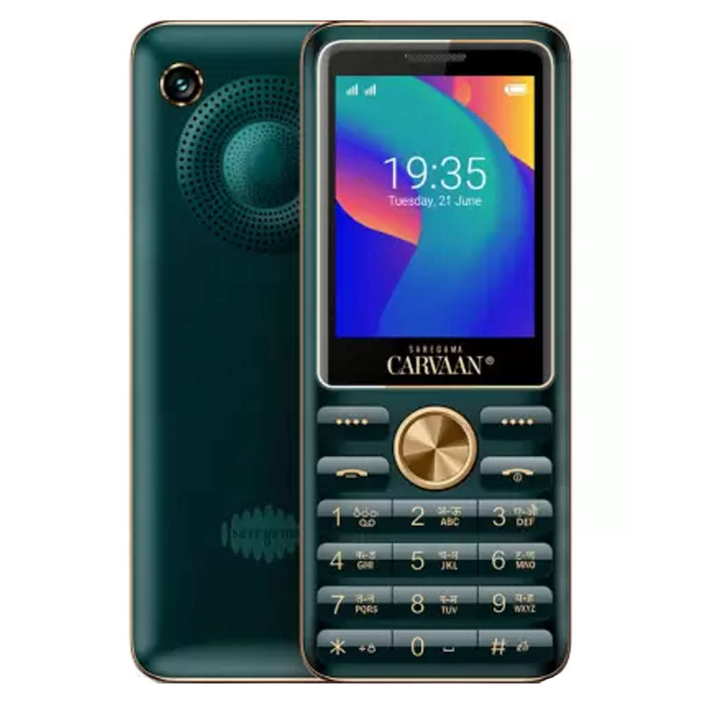 Saregama Carvaan Keypad Mobile Phone 1500 Pre-Loaded Hindi Songs 2.4 Inch Emerald Green M21