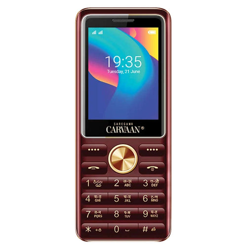 Saregama Carvaan Keypad Mobile Phone 1500 Pre-Loaded Hindi Songs 2.4 Inch Metallic Red M21 