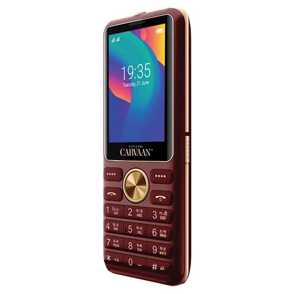 Saregama Carvaan Keypad Mobile Phone 1500 Pre-Loaded Hindi Songs 2.4 Inch Metallic Red M21