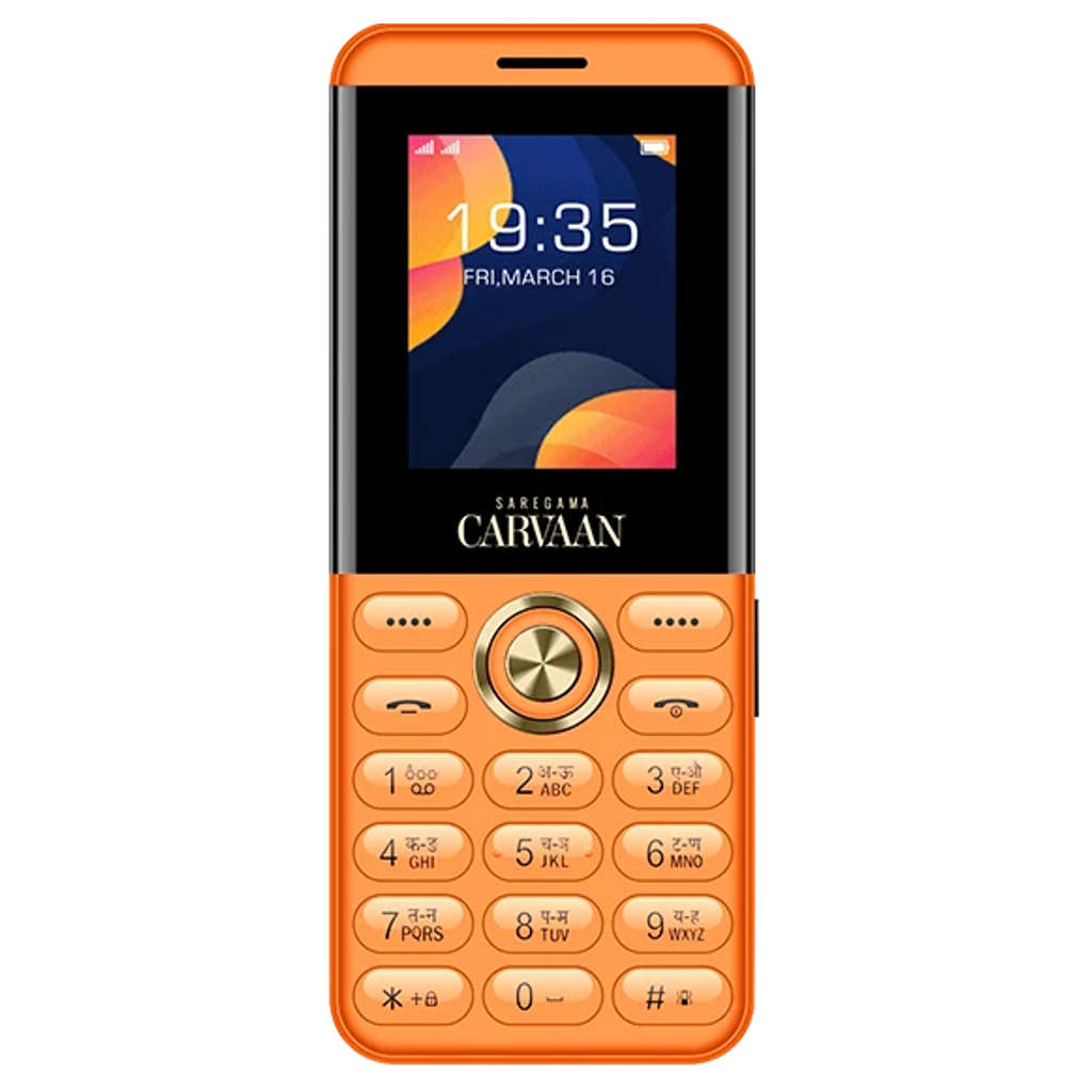 Saregama Carvaan Don M12 Keypad Mobile Phone 1000 Pre-Loaded Tamil Songs 1.8 Inch Iris Orange 