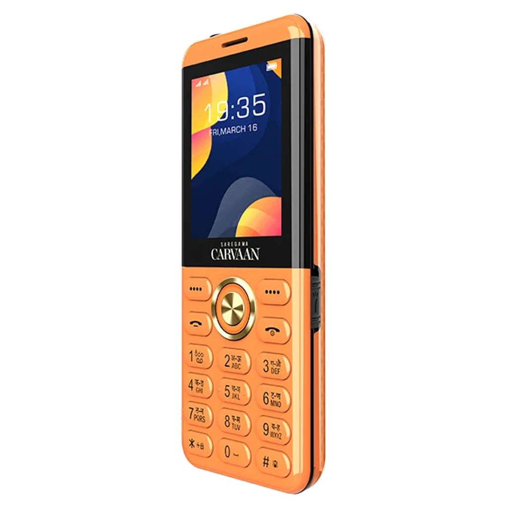 Saregama Carvaan Don M12 Keypad Mobile Phone 1000 Pre-Loaded Hindi Songs 1.8 Inch Iris Orange