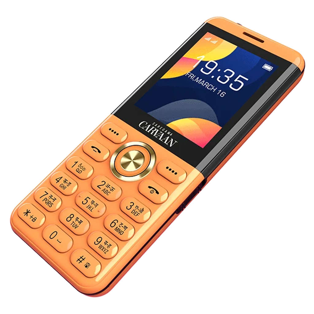 Saregama Carvaan Don M12 Keypad Mobile Phone 1000 Pre-Loaded Hindi Songs 1.8 Inch Iris Orange