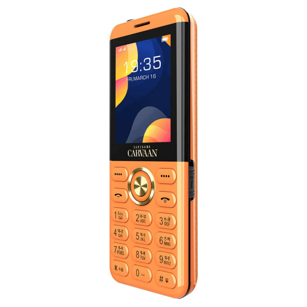 Saregama Carvaan Don M22 Keypad Mobile Phone 750 Pre-Loaded Devotional Songs 2.4 Inch Iris Orange