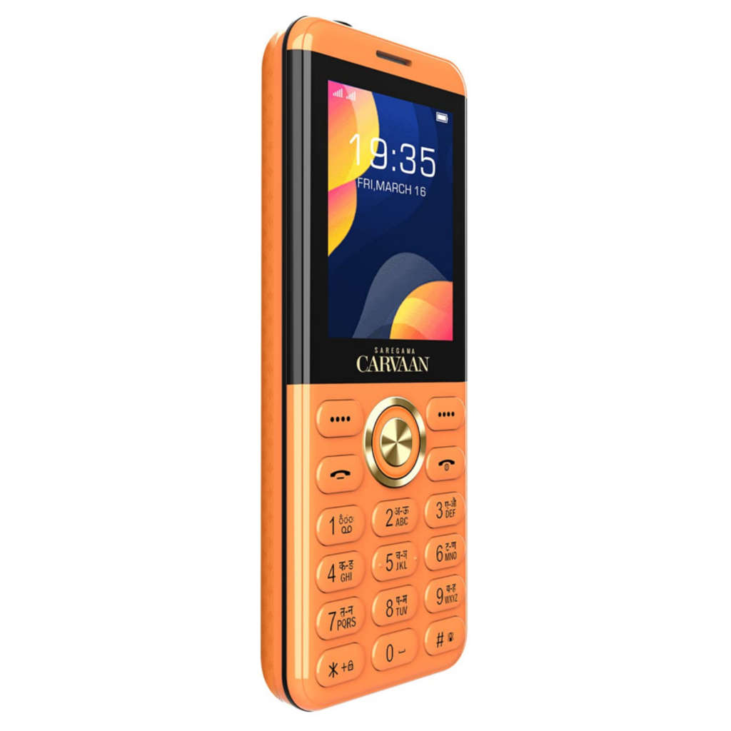 Saregama Carvaan Don M22 Keypad Mobile Phone 750 Pre-Loaded Devotional Songs 2.4 Inch Iris Orange