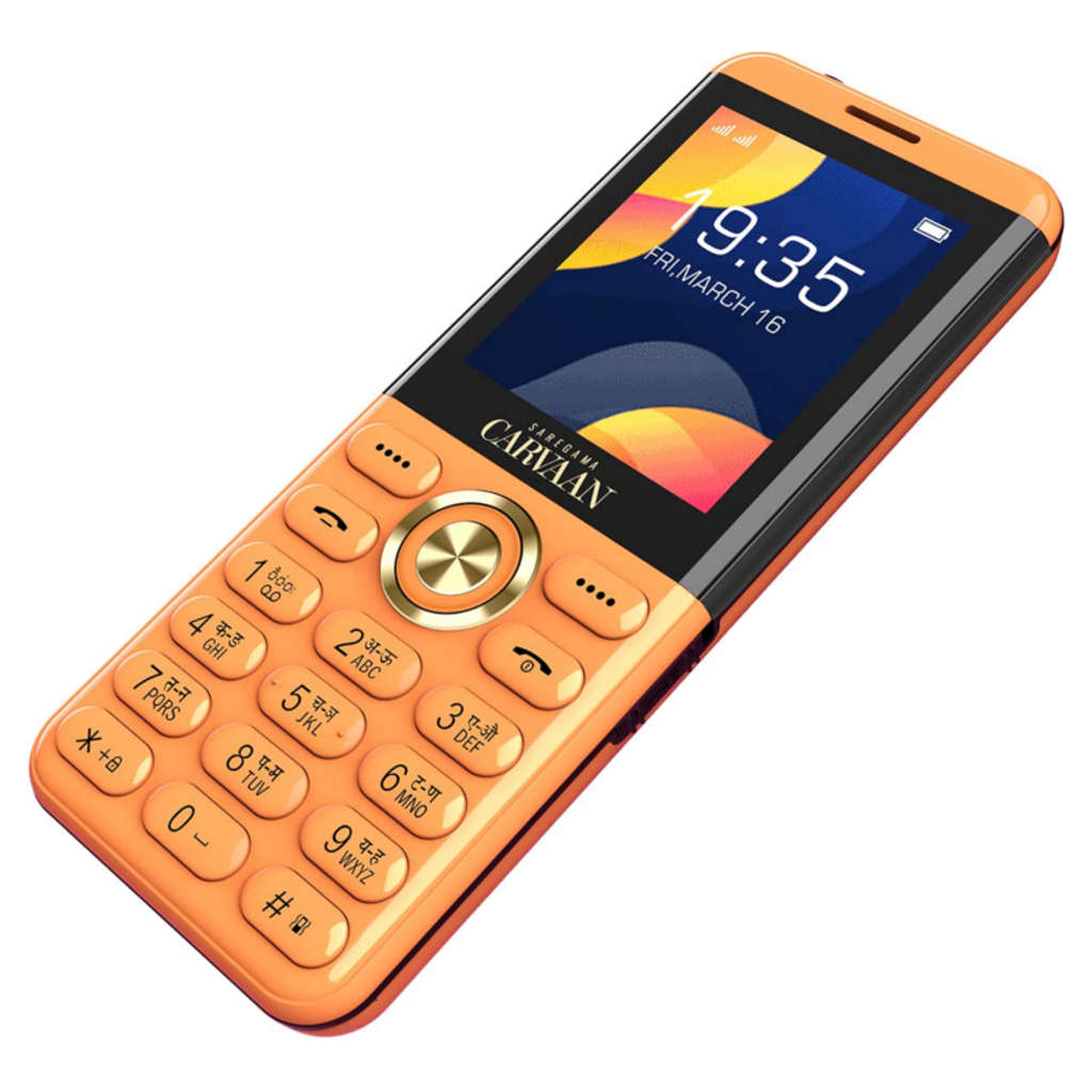 Saregama Carvaan Don M22 Keypad Mobile Phone 750 Pre-Loaded Devotional Songs 2.4 Inch Iris Orange