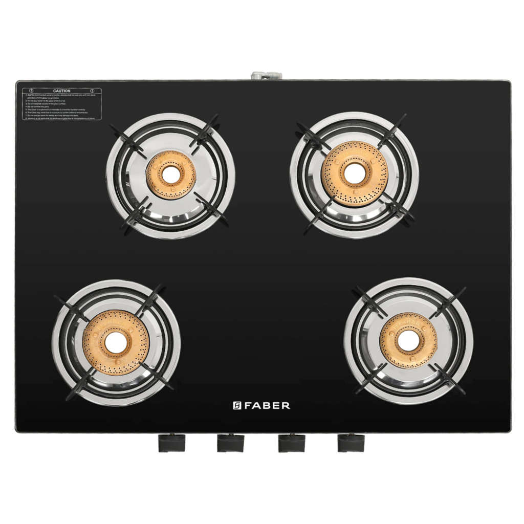 Faber Jumbo Neo XL Glass Top Gas Stove 4 Brass Burner