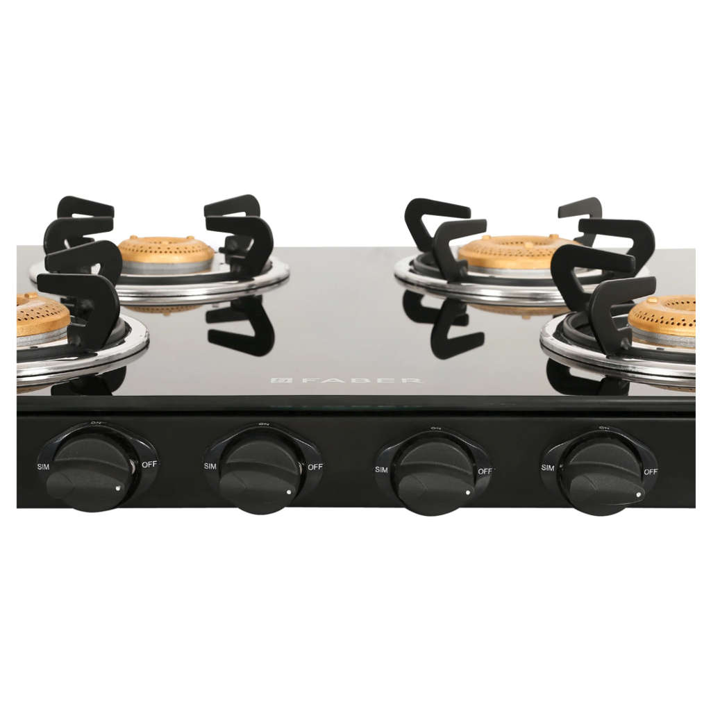 Faber Jumbo Neo XL Glass Top Gas Stove 4 Brass Burner