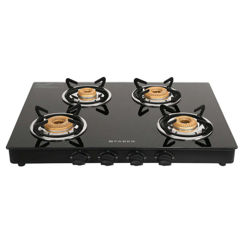 Faber Jumbo Neo XL AI Glass Top Gas Stove 4 Brass Burner 