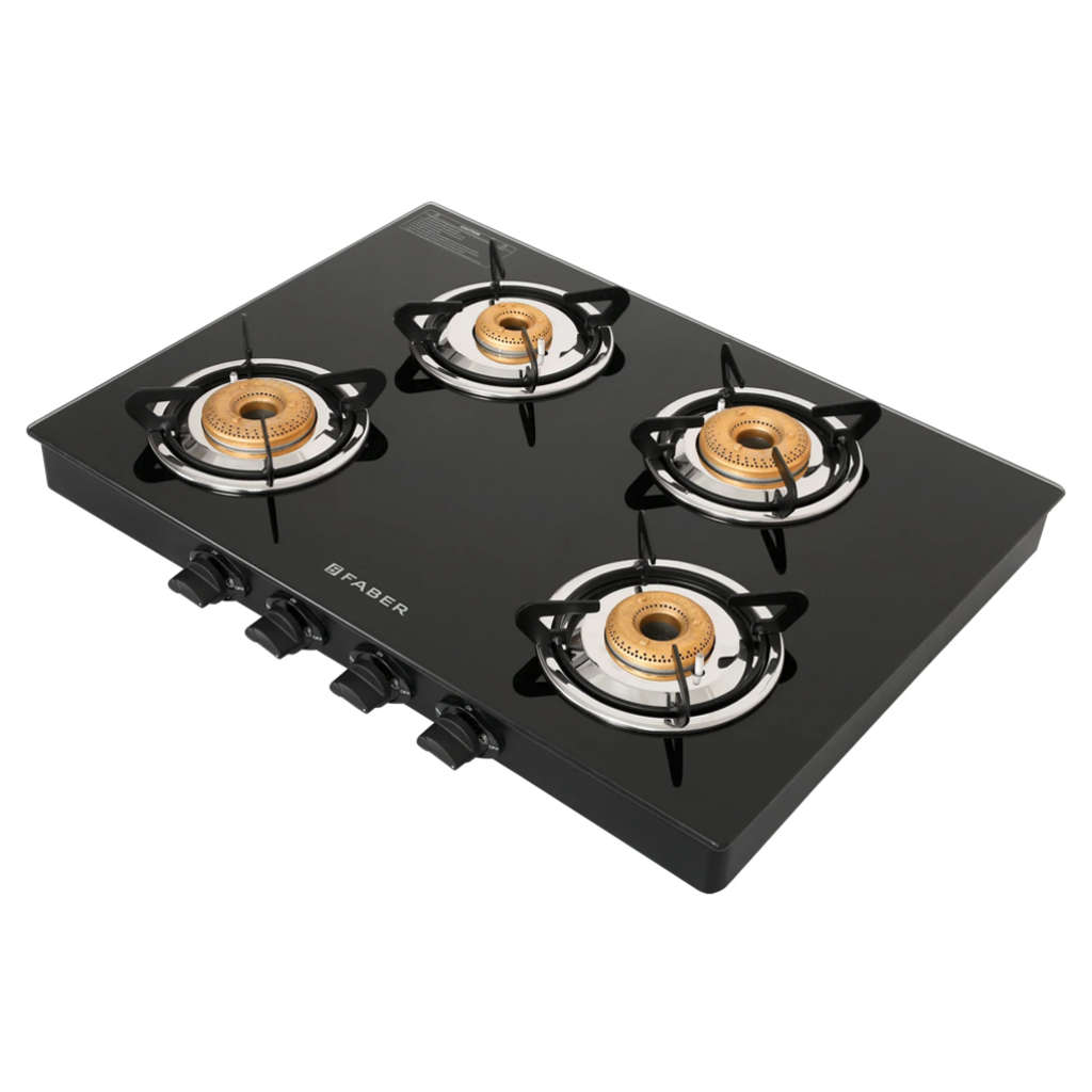 Faber Jumbo Neo XL AI Glass Top Gas Stove 4 Brass Burner