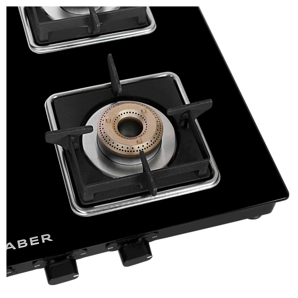 Faber Remo BK Glass Top Gas Stove 4 Brass Burner