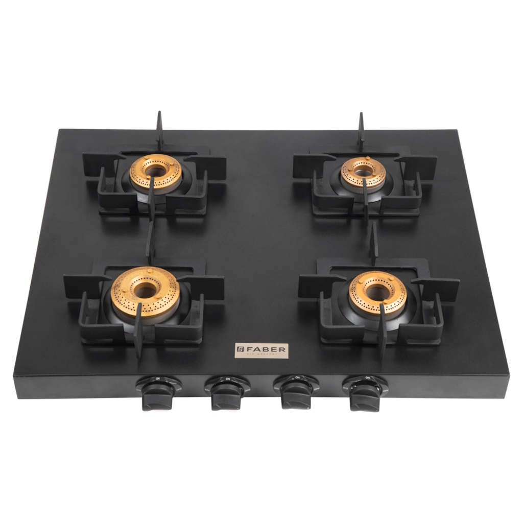 Faber Hob Roma BK CI Cooktop 4 Brass Burner 