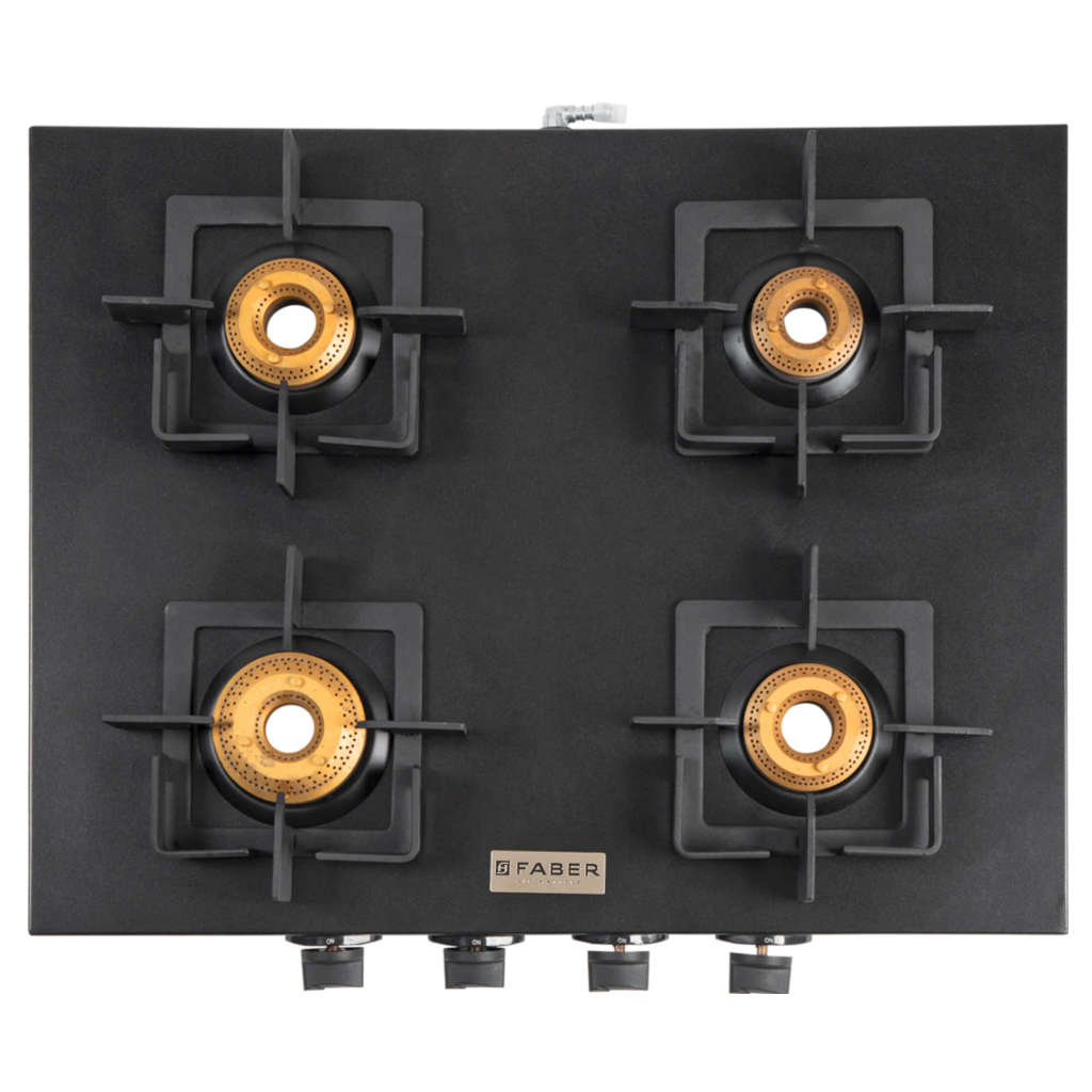 Faber Hob Roma BK CI Cooktop 4 Brass Burner