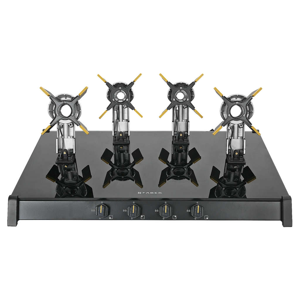 Faber Hob Genius 804 AI BK Cooktop 4 Brass Burner