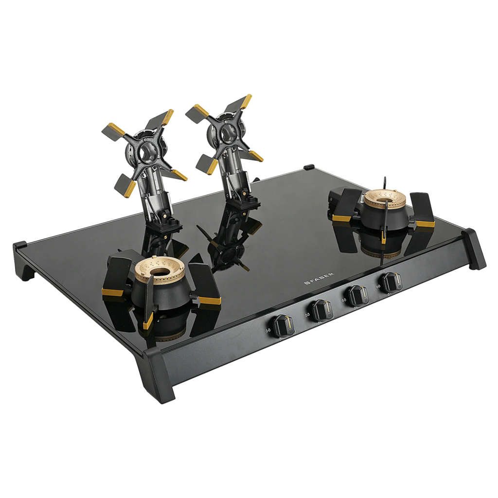 Faber Hob Genius 804 AI BK Cooktop 4 Brass Burner