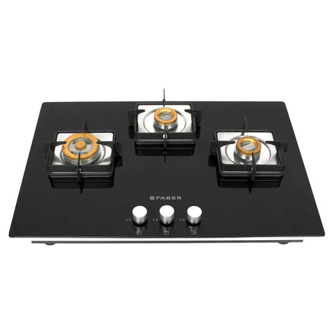 Faber HTG 753 CRS EBR CI Glass Top Gas Stove 3 Burner 