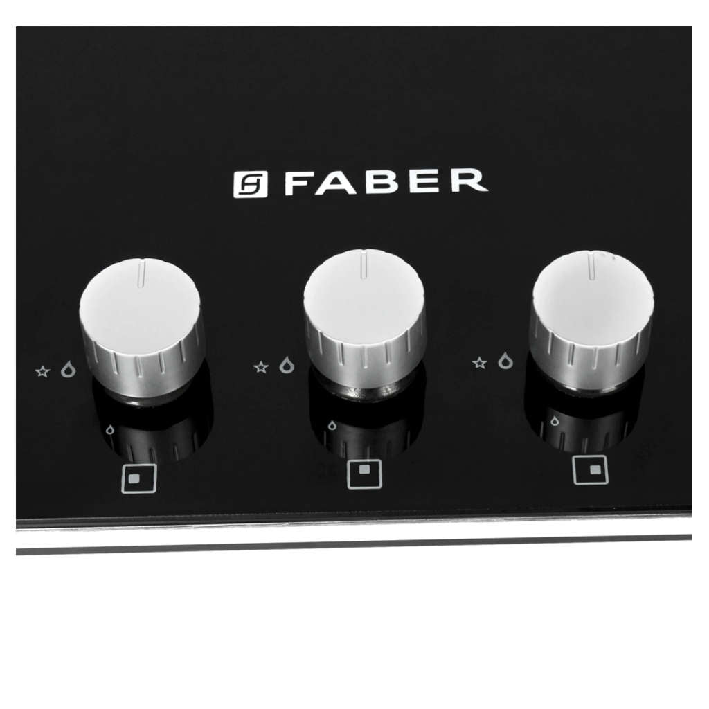 Faber HTG 753 CRS EBR CI Glass Top Gas Stove 3 Burner