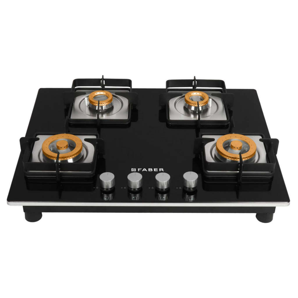 Faber HTG 654 CRS EBR CI Glass Top Gas Stove 4 Burner 