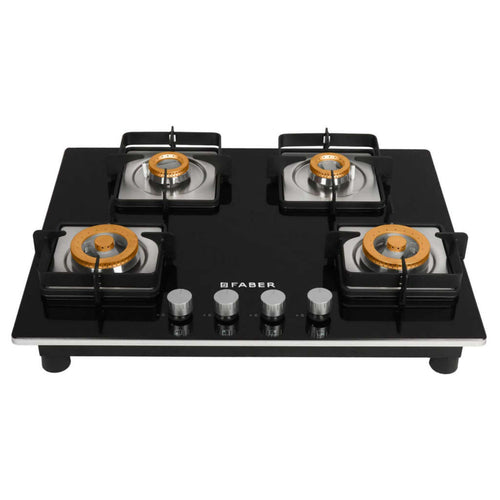 Faber HTG 654 CRS EBR CI Glass Top Gas Stove 4 Burner 