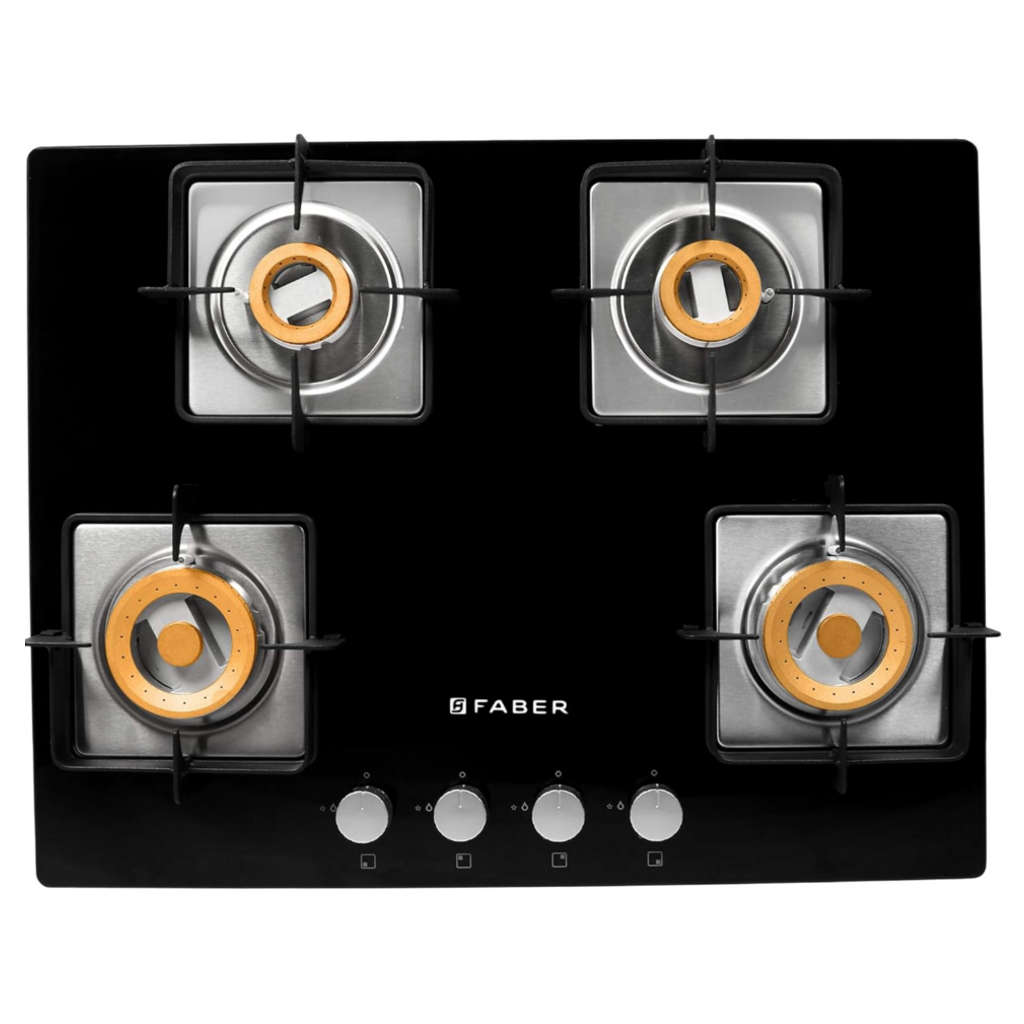 Faber HTG 654 CRS EBR CI Glass Top Gas Stove 4 Burner