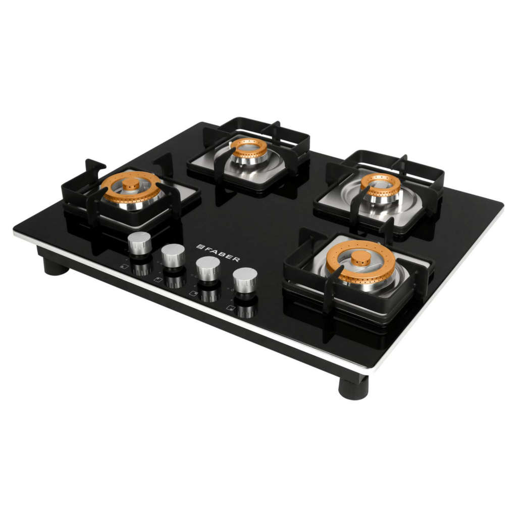 Faber HTG 654 CRS EBR CI Glass Top Gas Stove 4 Burner