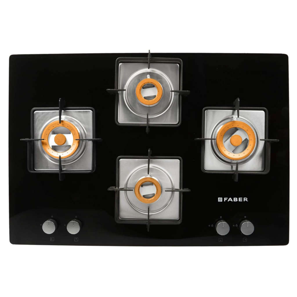 Faber HTG 754 CRS EBR CI Glass Top Gas Stove 4 Burner