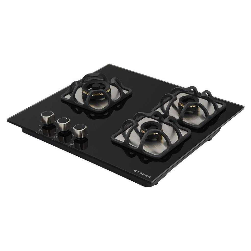 Faber Hob Imperia Cooktop 3 Brass Burner 603 BRB CI BK