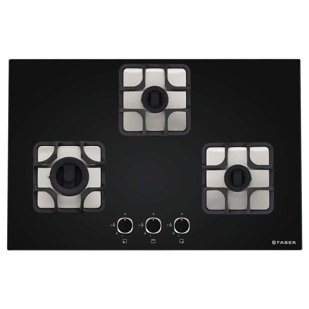 Faber Hob Imperia Cooktop 3 Brass Burner 783 BRB CI BK