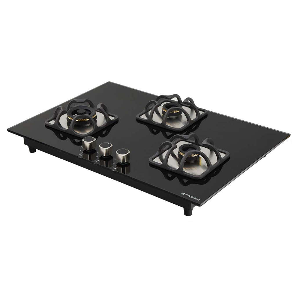 Faber Hob Imperia Cooktop 3 Brass Burner 783 BRB CI BK