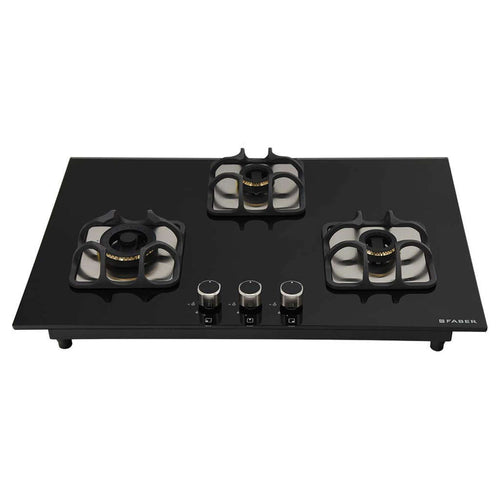 Faber Hob Imperia Plus Cooktop 3 Brass Burner 783 BRB CI BK 