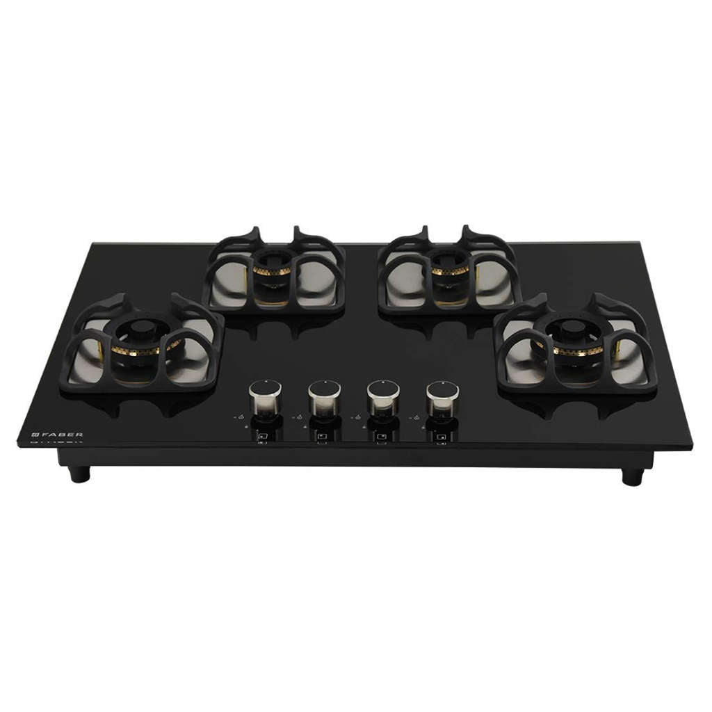 Faber Hob Imperia Cooktop 4 Brass Burner 784 BRB CI BK 