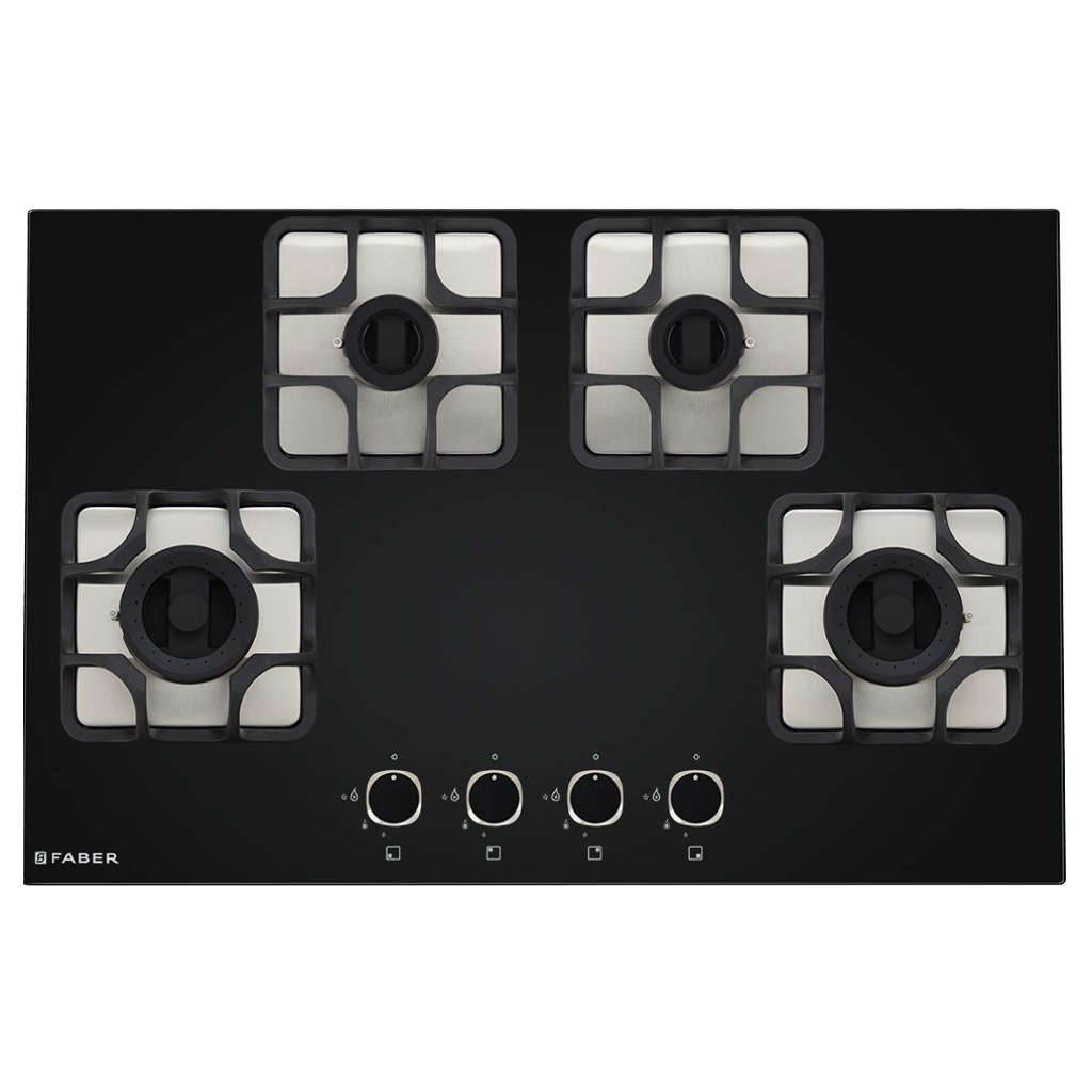 Faber Hob Imperia Cooktop 4 Brass Burner 784 BRB CI BK