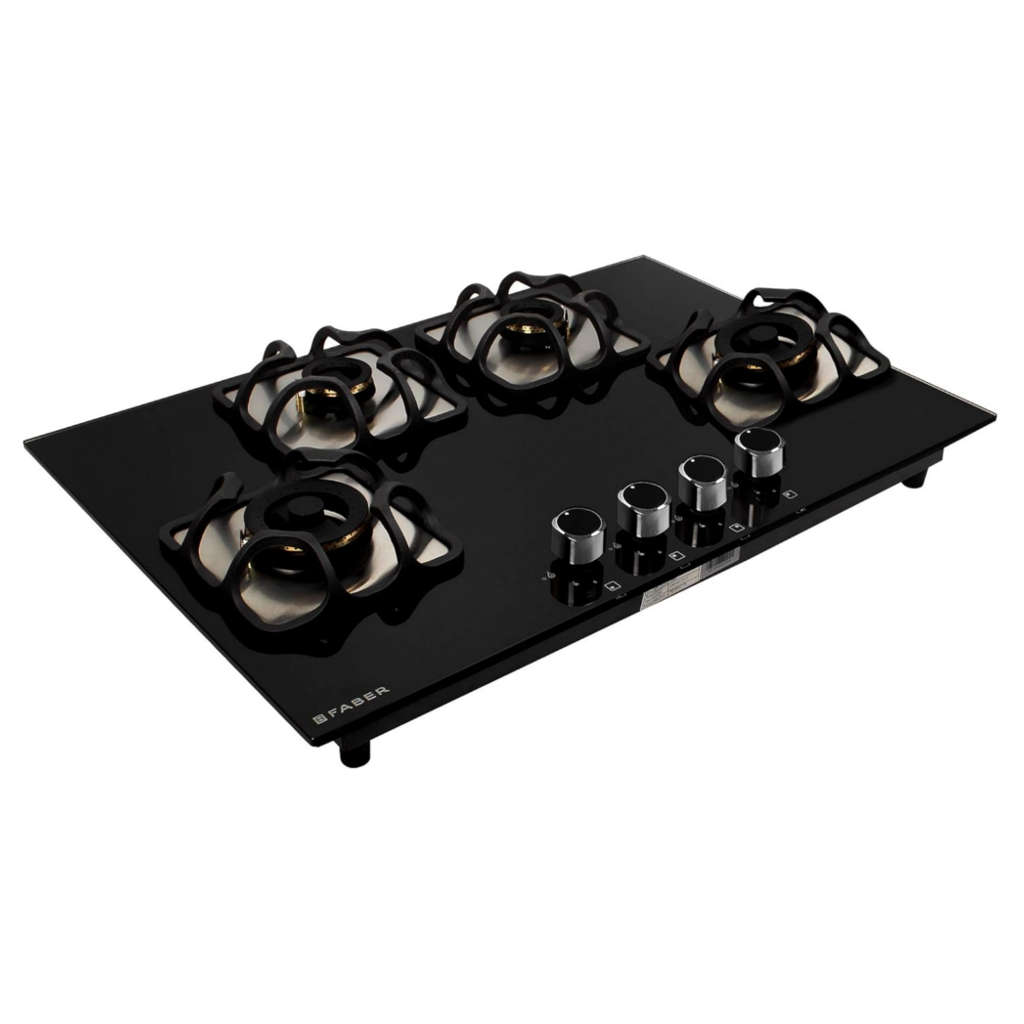 Faber Hob Imperia Cooktop 4 Brass Burner 784 BRB CI BK