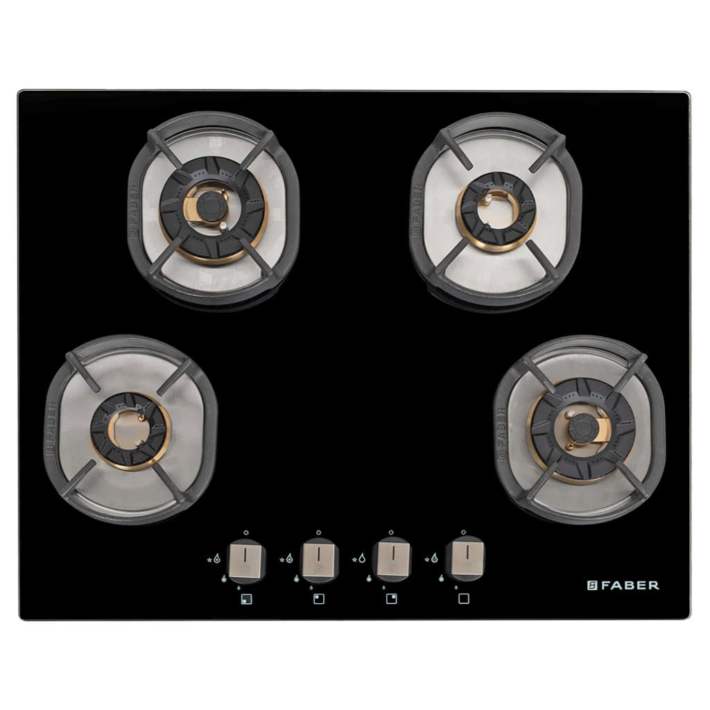 Faber Hob Nexus Star Cooktop 4 Brass Burner IND HT654 FFD CRS BR CI