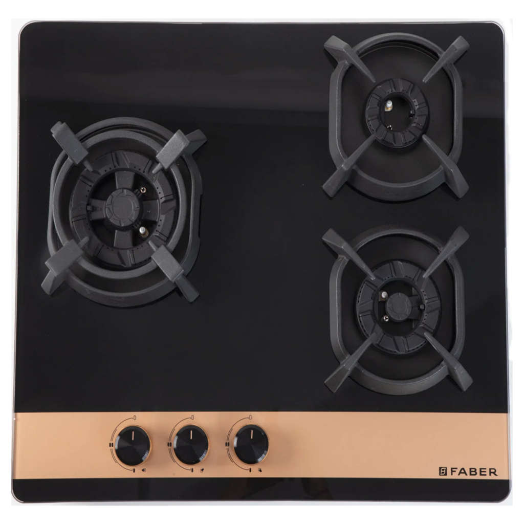 Faber Hob Utopia Pro Cooktop 3 Brass Burner HT 603 BR CI