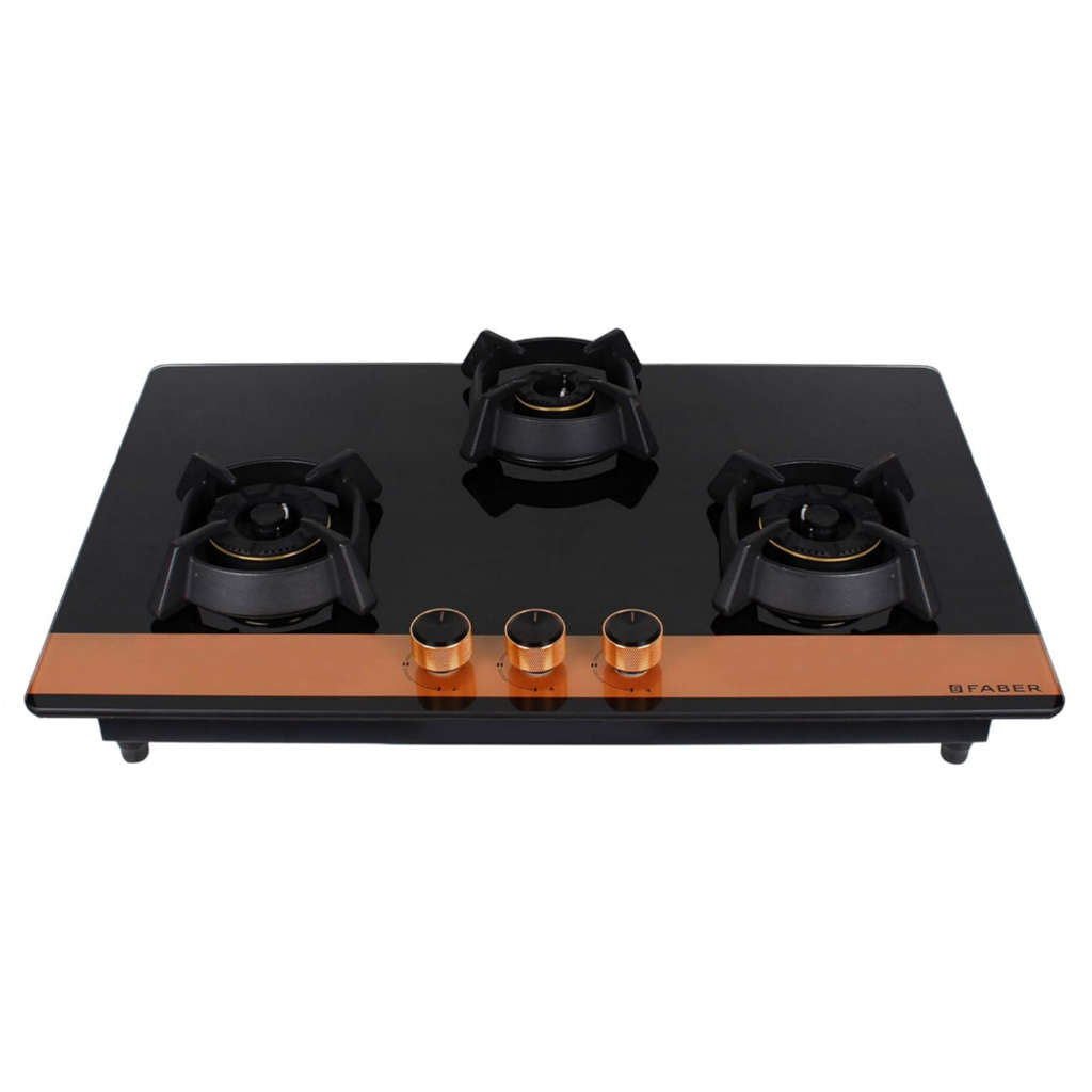 Faber Hob Utopia Pro Cooktop 3 Brass Burner HT 783 BR CI 