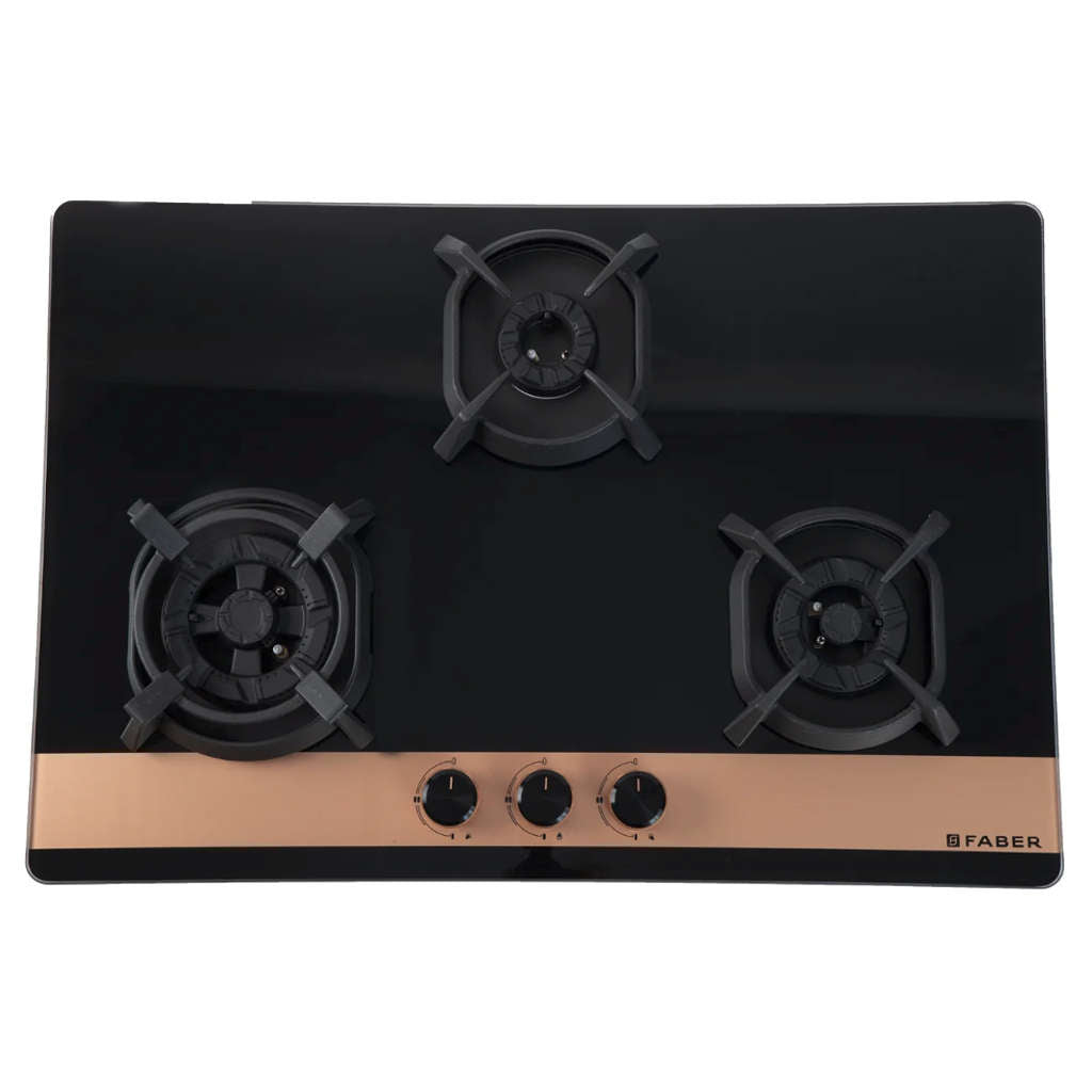 Faber Hob Utopia Pro Cooktop 3 Brass Burner HT 783 BR CI