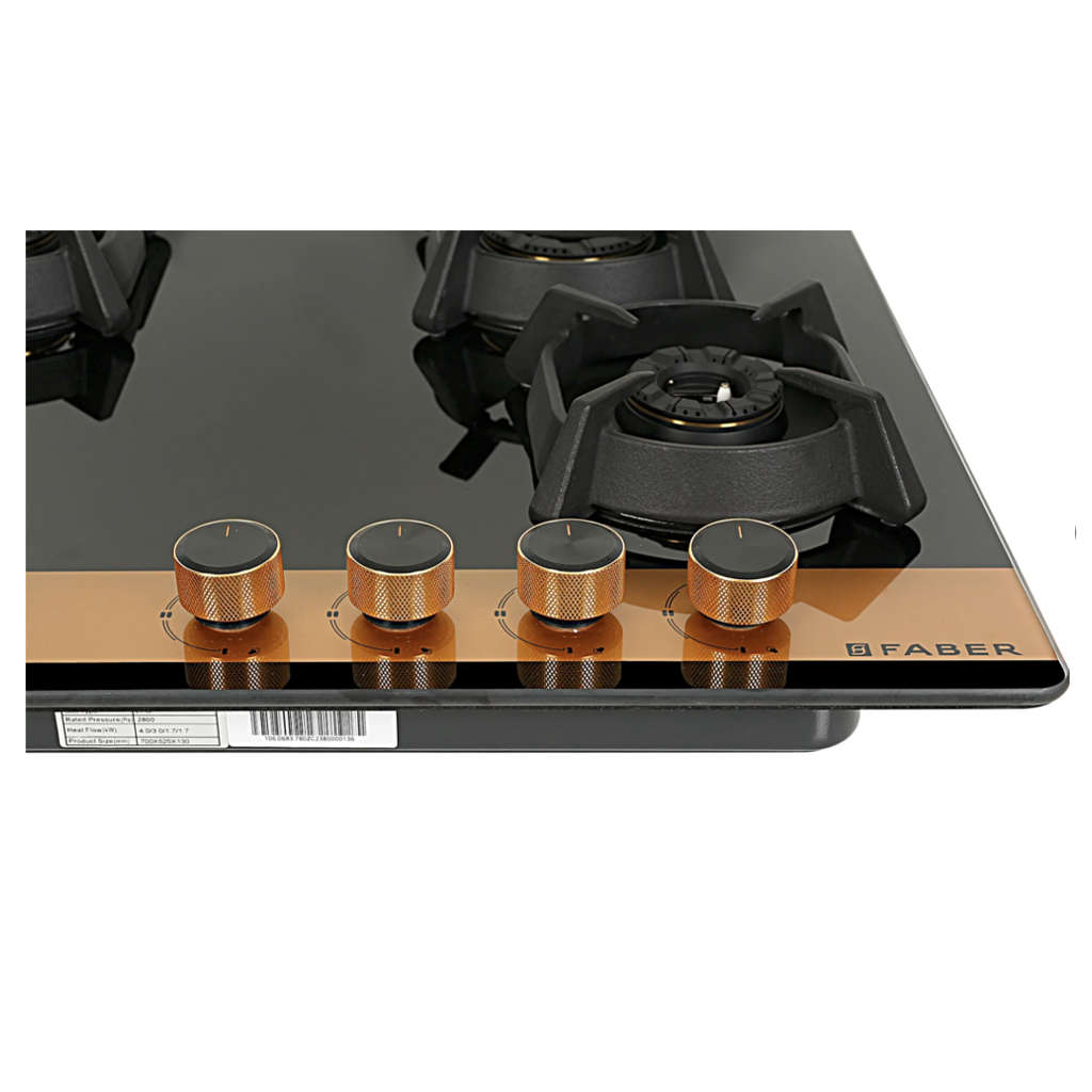 Faber Hob Utopia Pro Cooktop 4 Brass Burner HT 704 BR CI