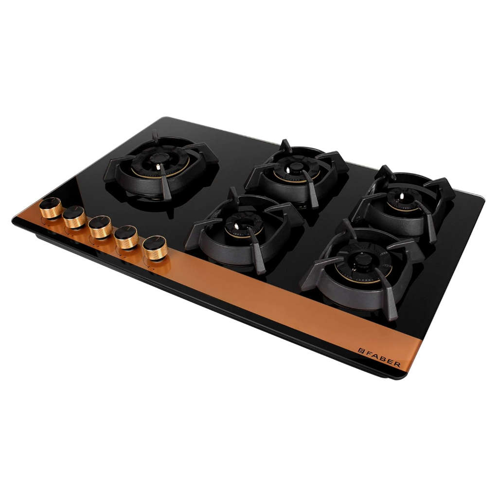 Faber Hob Utopia Pro Cooktop 5 Brass Burner HT 905 BR CI